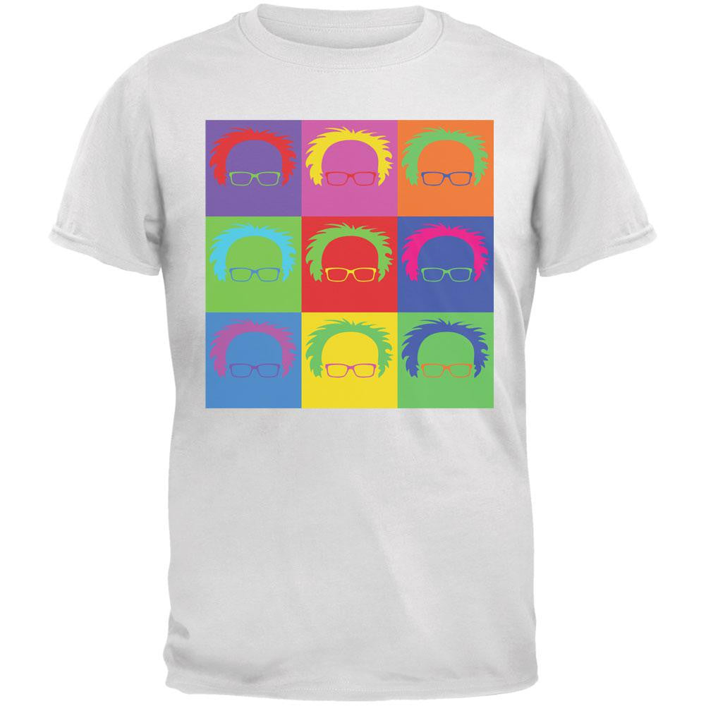 Election Bernie Sanders Hair Minimalist Pop Art White Adult T-Shirt Men's T-Shirts Old Glory 2XL White