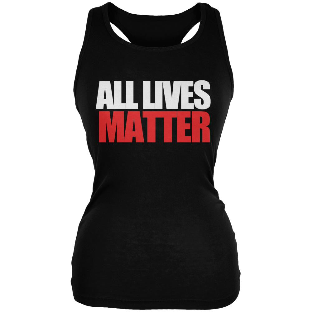 All Lives Matter Black Juniors Soft Tank Top Juniors Tank Tops Old Glory SM Black