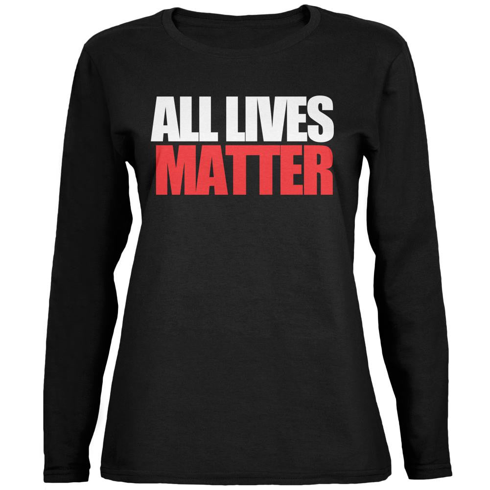 All Lives Matter Black Womens Long Sleeve T-Shirt Women's Long Sleeves Old Glory SM Black