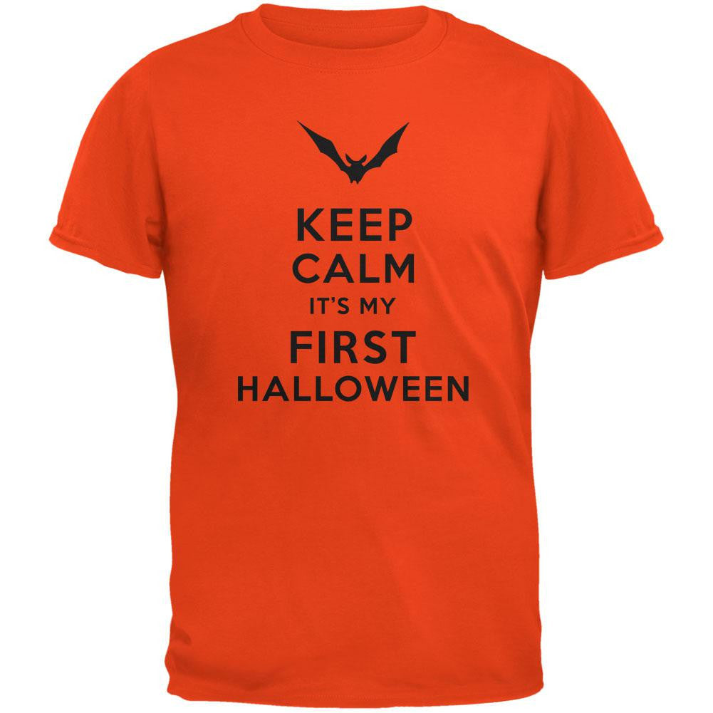 Halloween - Keep Calm My First Halloween Orange Adult T-Shirt Men's T-Shirts Old Glory 2XL Orange