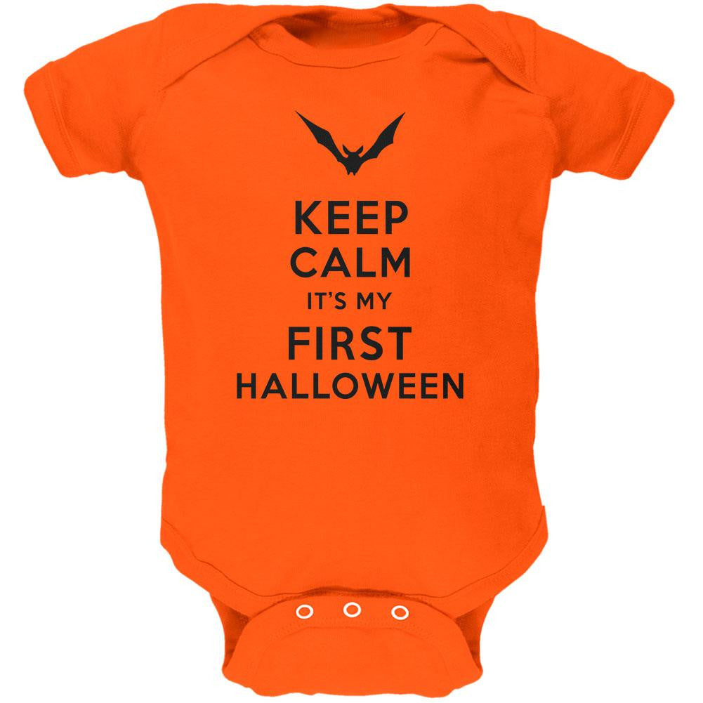 Halloween - Keep Calm My First Halloween Orange Soft Baby One Piece Baby One Piece Old Glory 0-3M Orange