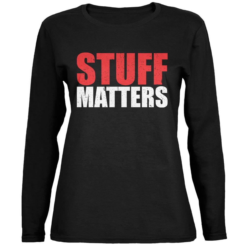 Stuff Matters Black Womens Long Sleeve T-Shirt Women's Long Sleeves Old Glory 2XL Black