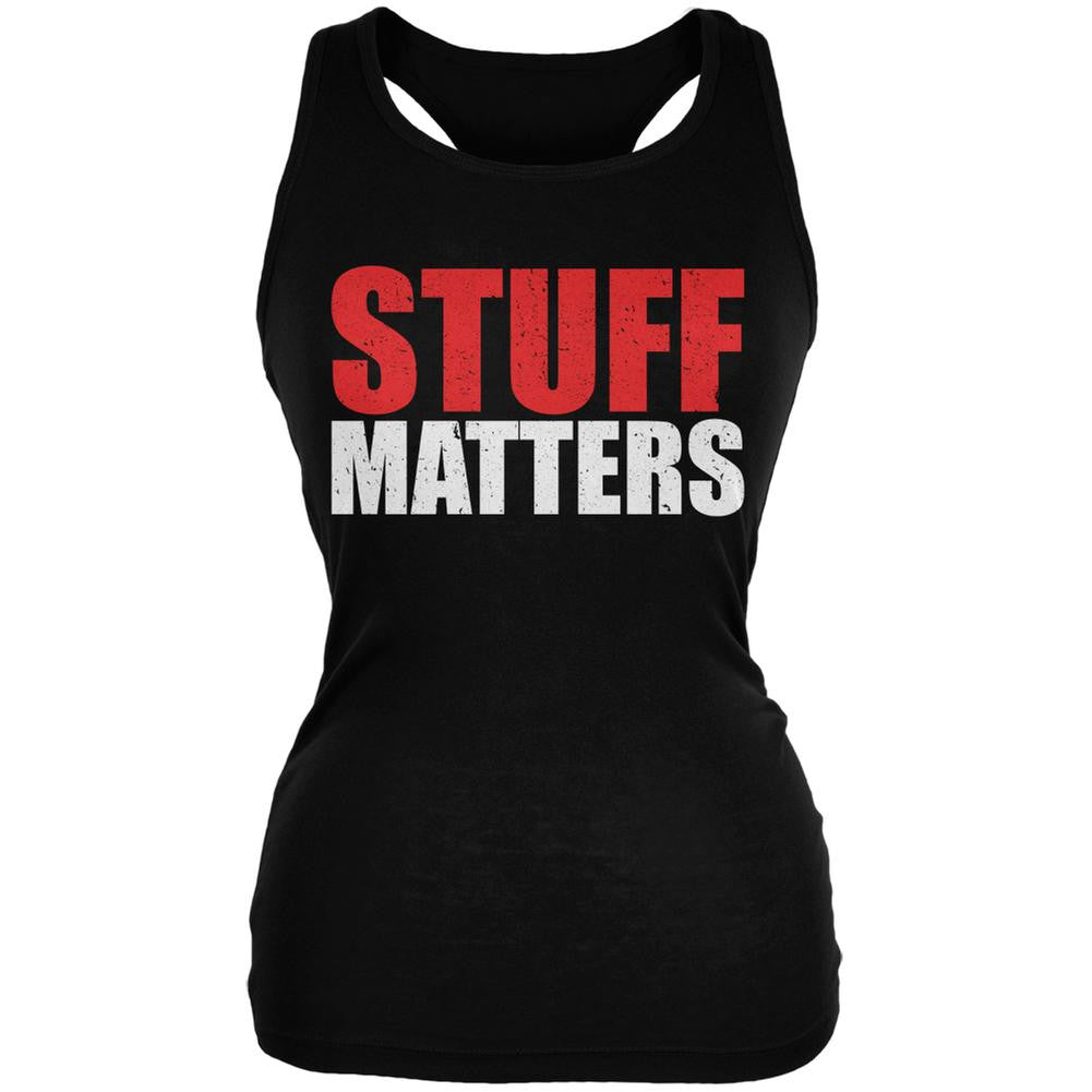 Stuff Matters Black Juniors Soft Tank Top Juniors Tank Tops Old Glory 2XL Black