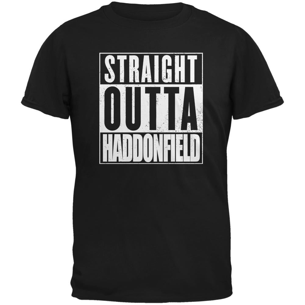 Halloween Straight Outta Haddonfield Black Adult T-Shirt Men's T-Shirts Old Glory 2XL Black