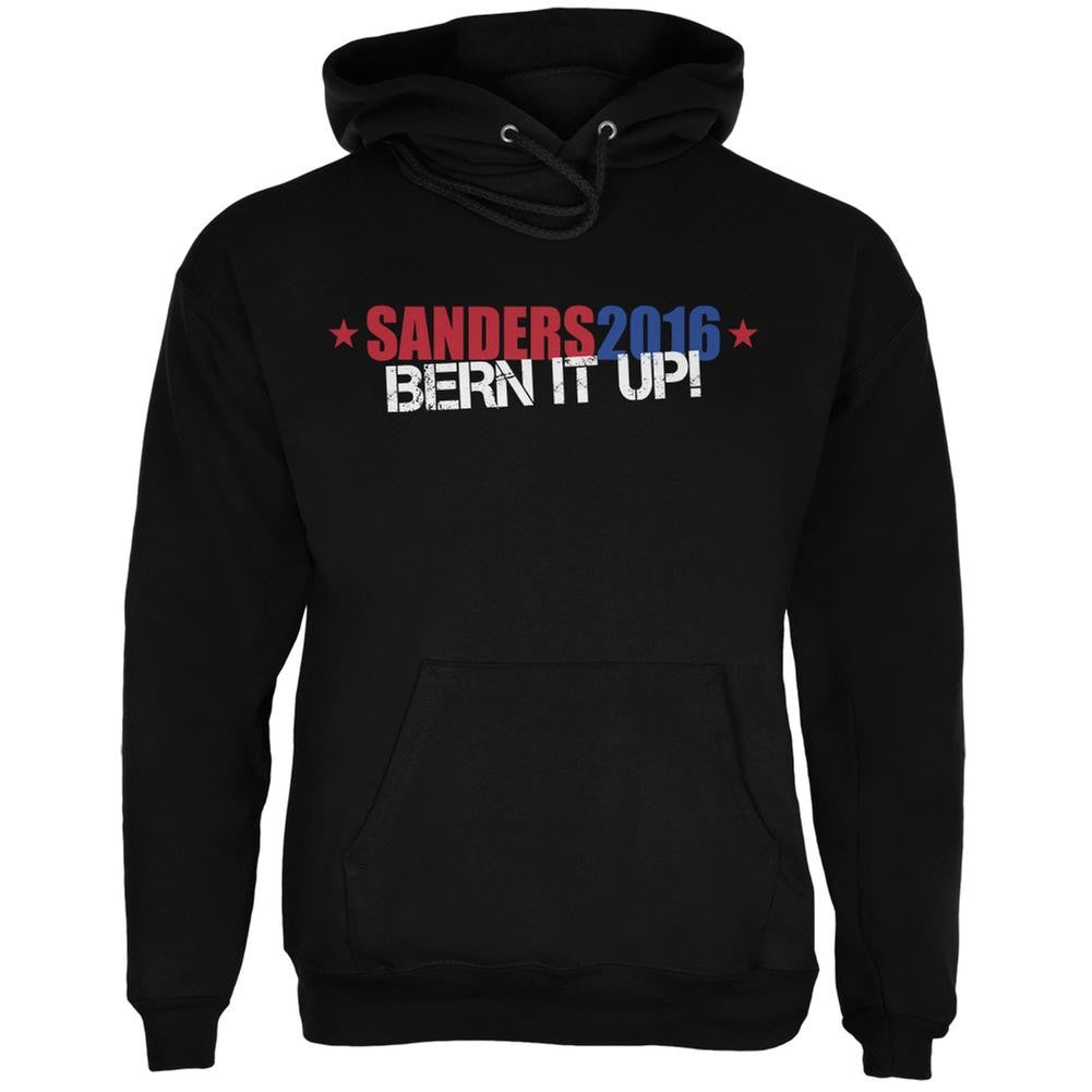 Election 2016 Bernie Sanders 2016 Bern It Up Black Adult Hoodie Men's Hoodies Old Glory 2XL Black