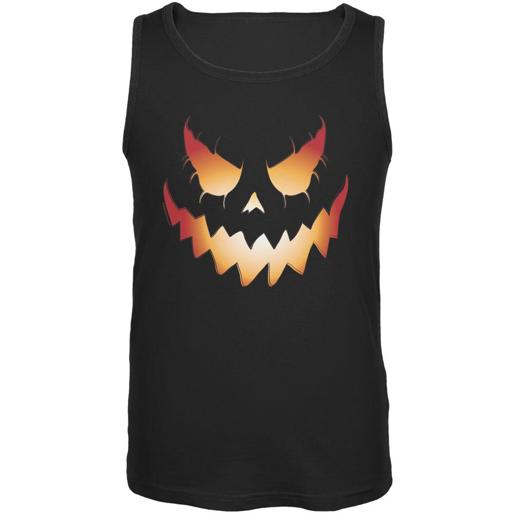 Halloween Evil Jack-O-Lantern Pumpkin Black Adult Tank Top Men's Tank Tops Old Glory 2XL Black