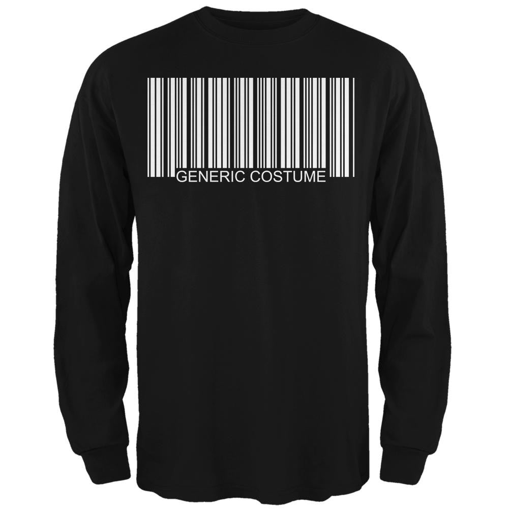Halloween Generic Barcode Costume Black Adult Long Sleeve T-Shirt Men's Long Sleeves Old Glory 2XL Black
