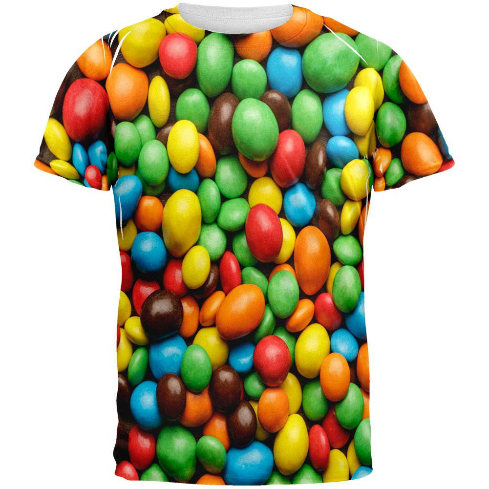Halloween - Candy Coated Chocolate All Over Adult T-Shirt Men's T-Shirts Old Glory 2XL Multi