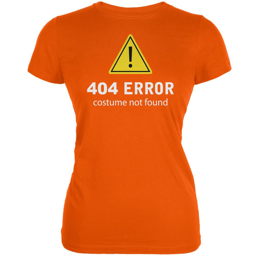 Halloween 404 Costume Not Found Orange Juniors Soft T-Shirt Juniors T-Shirts Old Glory 2XL Orange