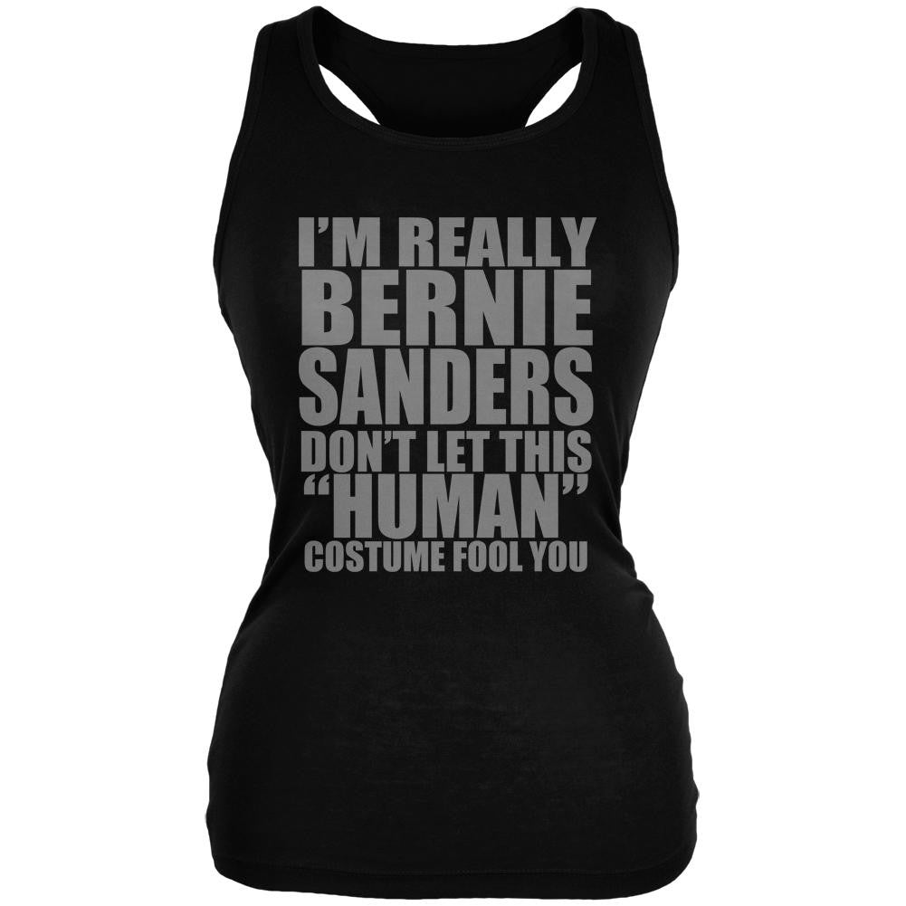 Halloween Election Bernie Sanders Costume Black Juniors Soft Tank Top Juniors Tank Tops Old Glory 2XL Black