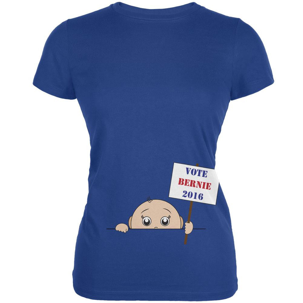 Election 2016 Peeking Baby Boy Bernie Sanders Royal Juniors Soft T-Shirt Juniors T-Shirts Old Glory 2XL Blue