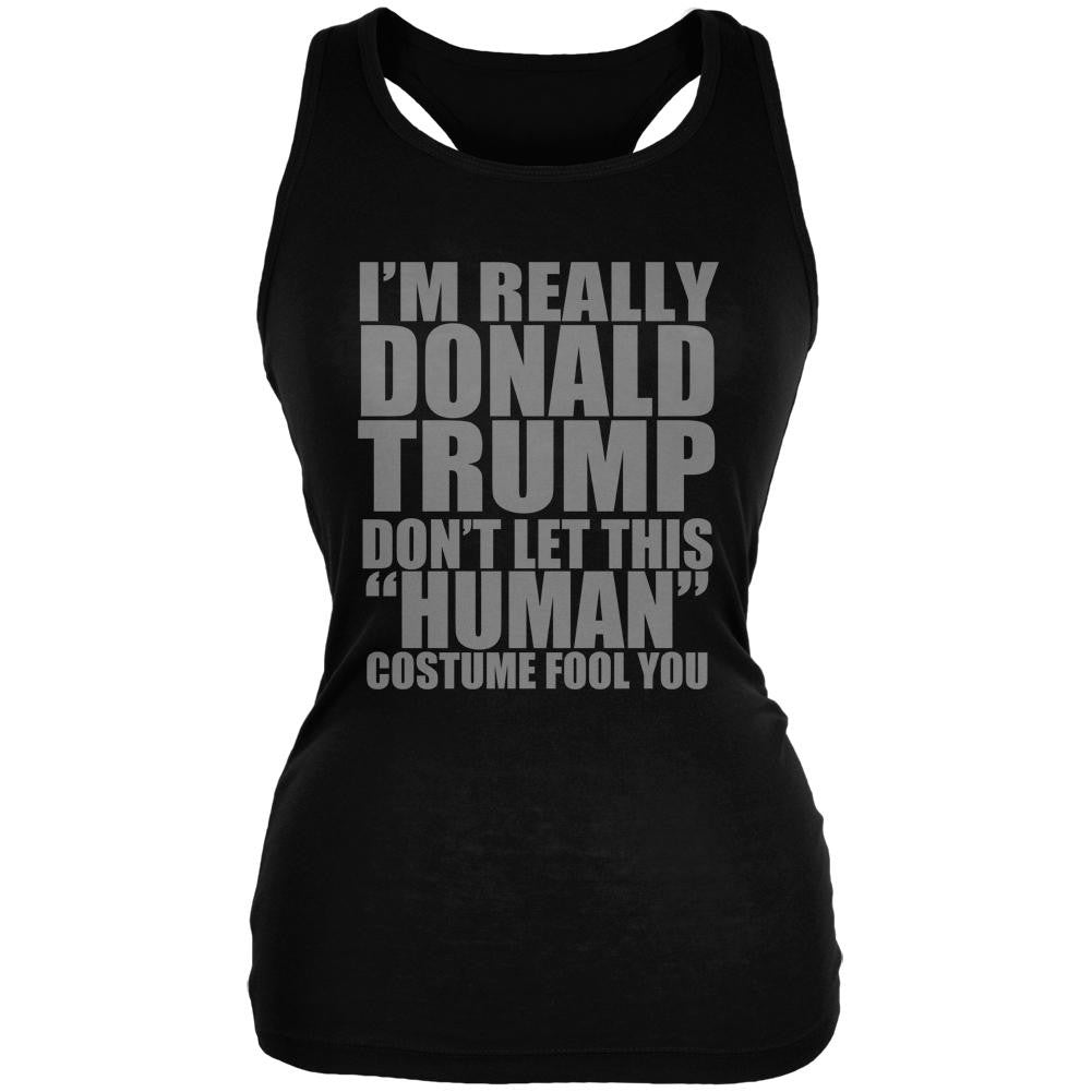 Halloween Election Donald Trump Costume Black Juniors Soft Tank Top Juniors Tank Tops Old Glory 2XL Black