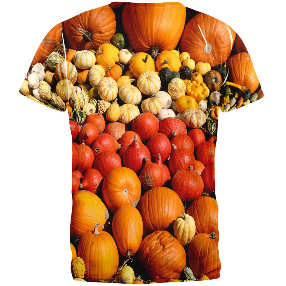 Halloween Rows of Pumpkins All Over Adult T-Shirt Men's T-Shirts Old Glory
