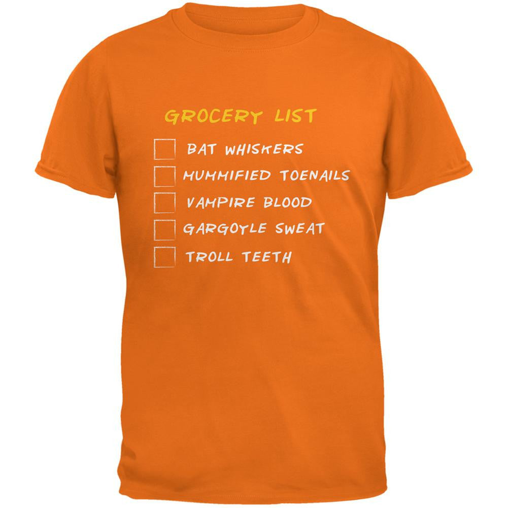 Halloween Checklist Mandarin Adult T-Shirt Men's T-Shirts Old Glory 2XL Orange