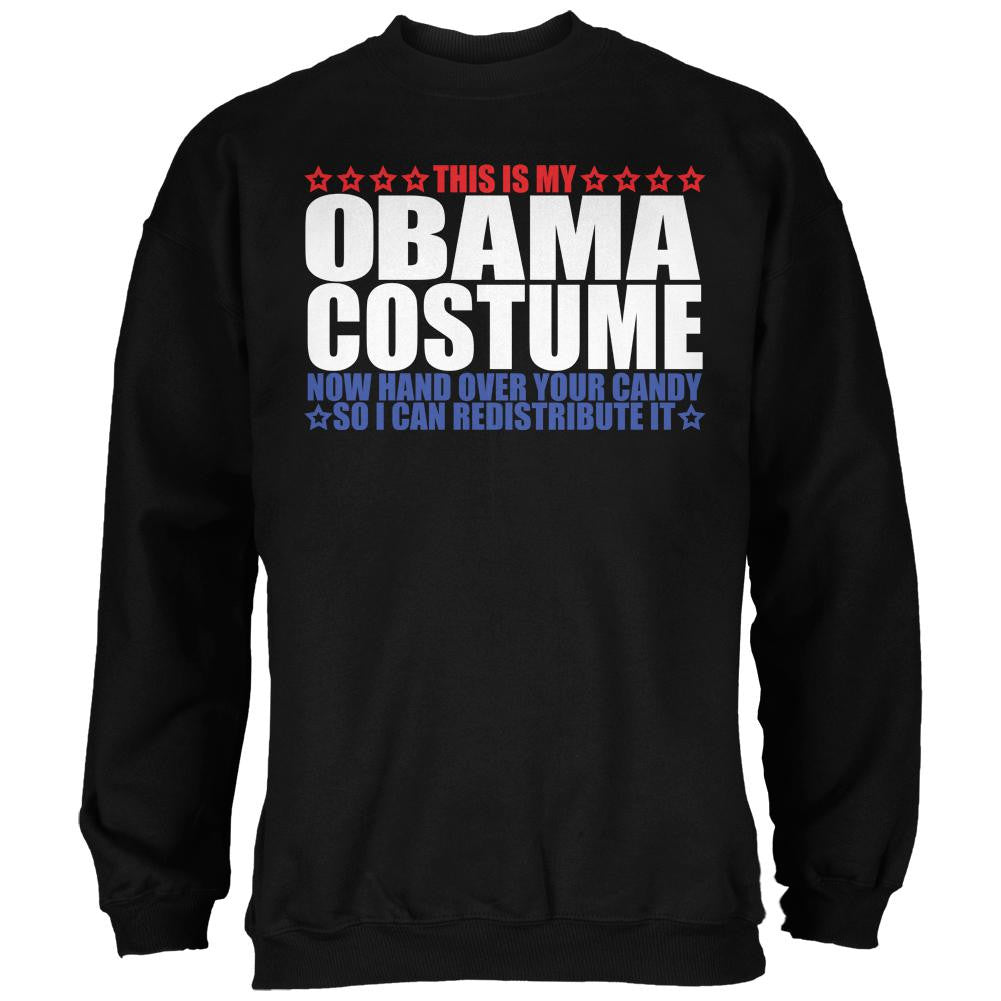 Halloween Funny Obama Costume Black Adult Sweatshirt Men's Sweatshirts Old Glory 2XL Black