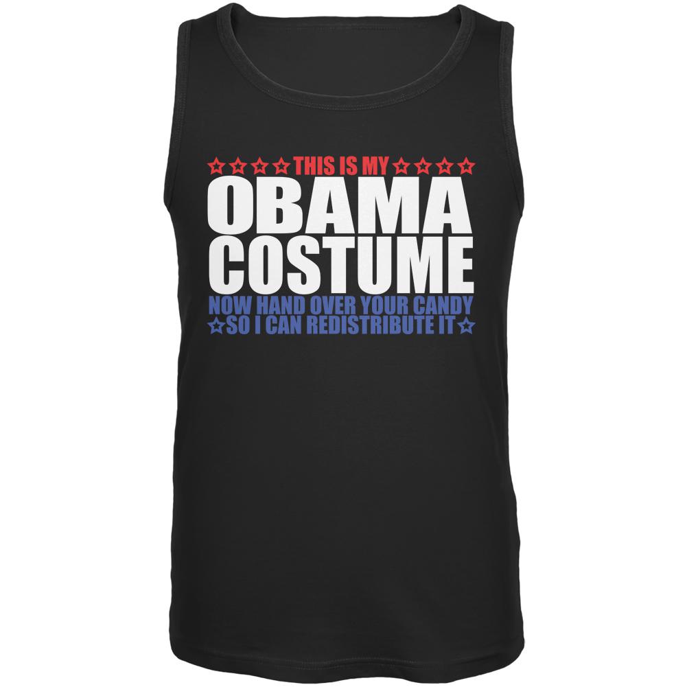 Halloween Funny Obama Costume Black Adult Tank Top Men's Tank Tops Old Glory 2XL Black