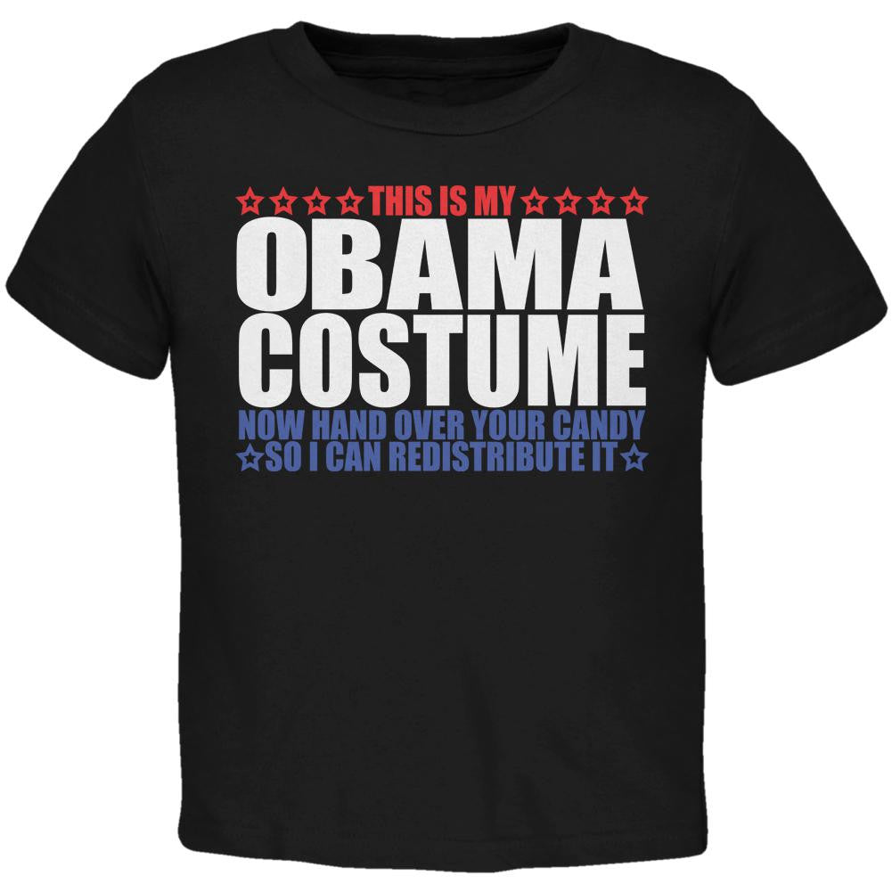 Halloween Funny Obama Costume Black Toddler T-Shirt Toddler T-Shirts Old Glory 2T Black