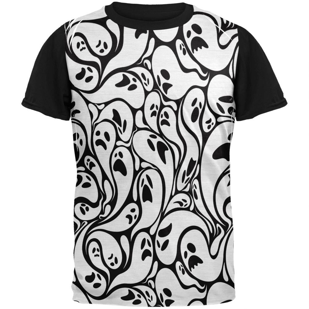 Halloween Ghosts & Ghouls Adult Black Back T-Shirt Men's T-Shirts Old Glory SM Multi