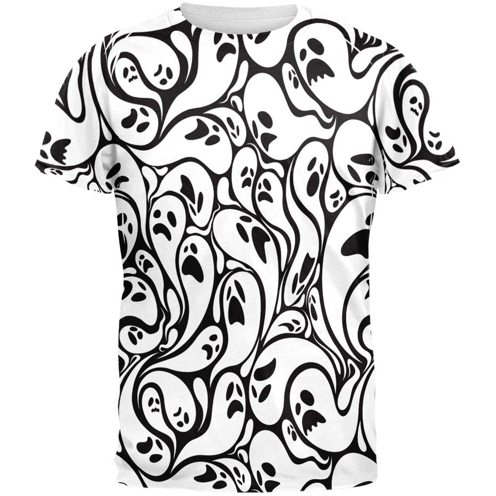 Halloween Ghosts & Ghouls All Over Adult T-Shirt Men's T-Shirts Old Glory SM