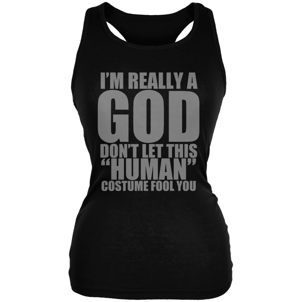 Halloween Human God Costume Black Juniors Soft Tank Top Juniors Tank Tops Old Glory 2XL Black