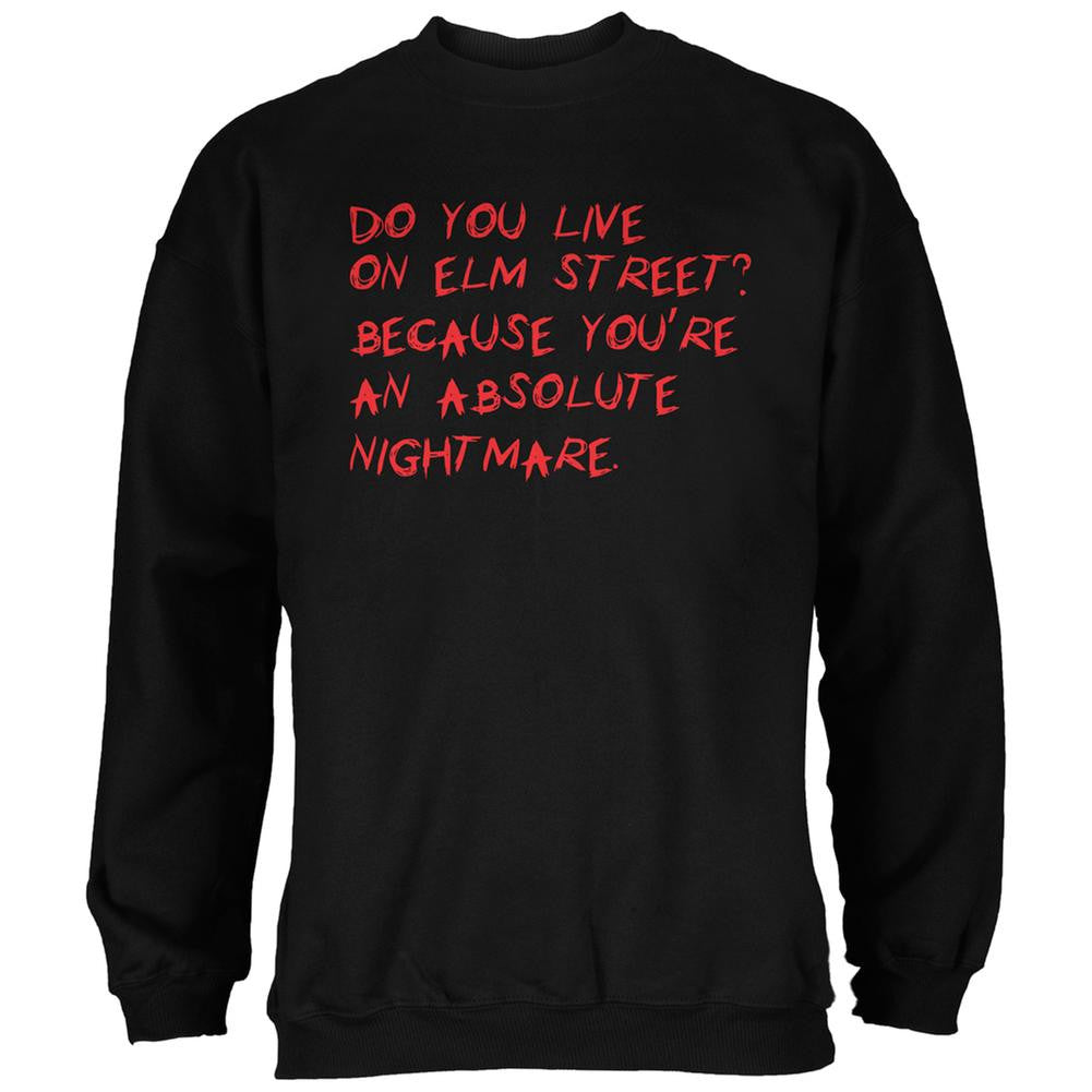 Halloween Do You Live On Elm Street Black Adult Sweatshirt Men's Sweatshirts Old Glory 2XL Black