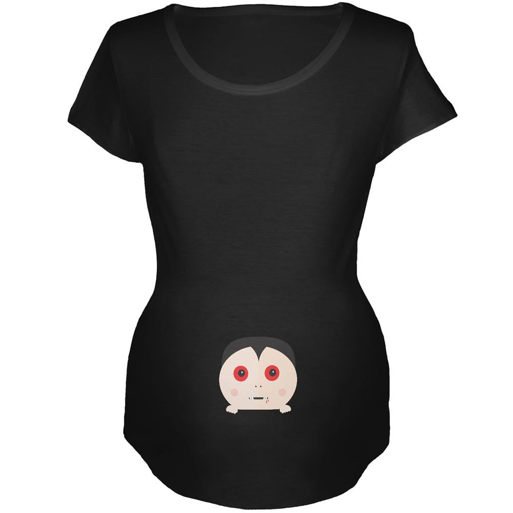 Halloween Vampire Baby Black Maternity Soft T-Shirt Maternity T-Shirts Old Glory 2XL Black