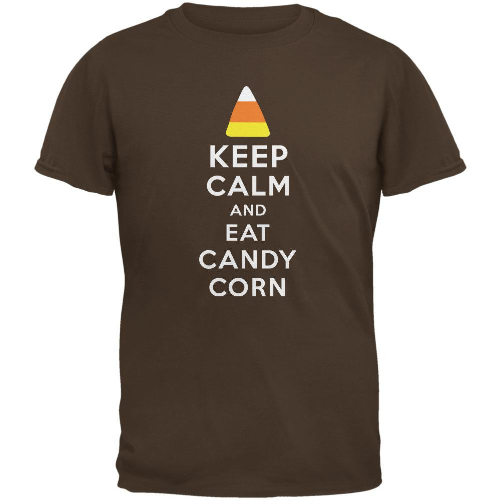Halloween Keep Calm Candy Corn Brown Youth T-Shirt Youth T-Shirts Old Glory LG Brown
