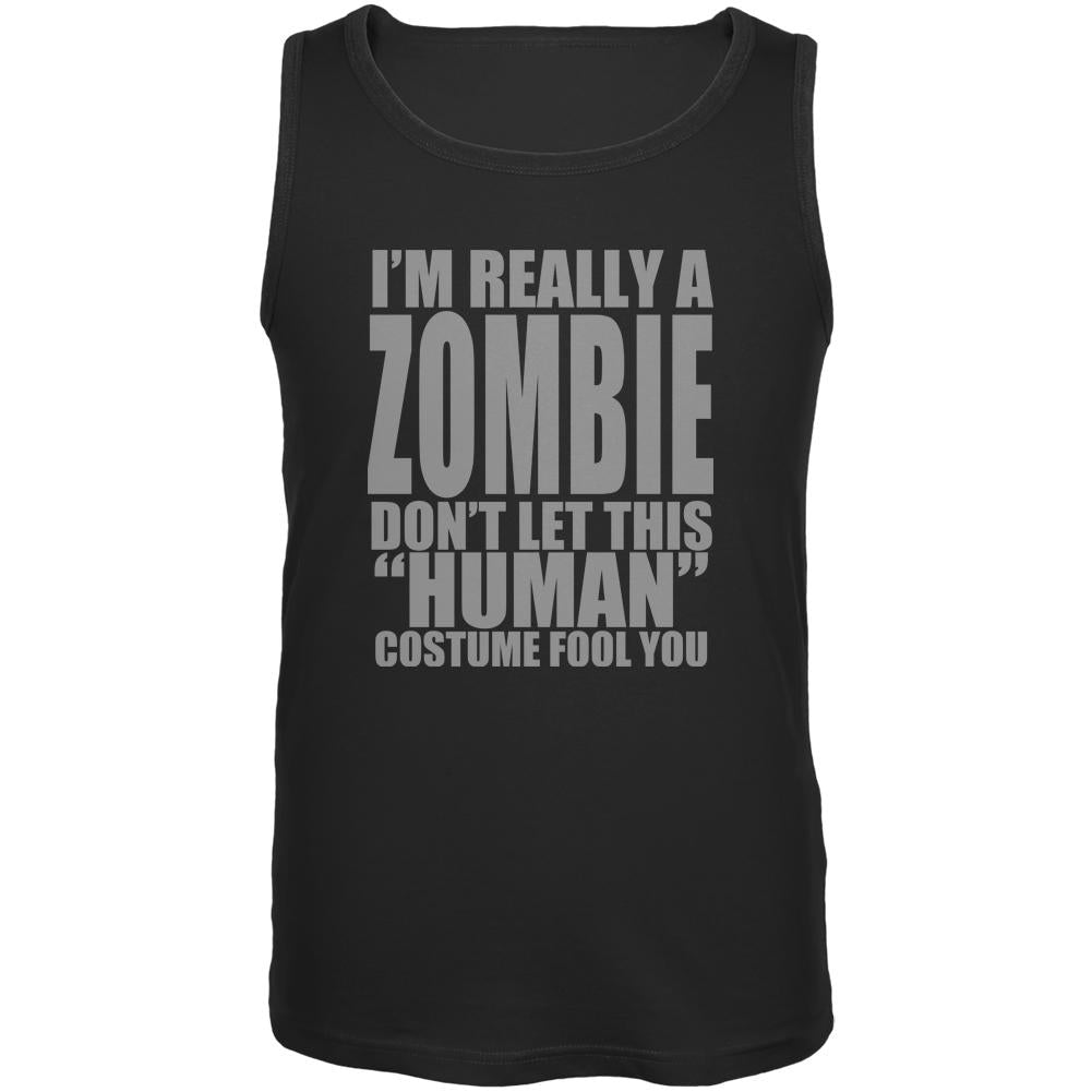 Halloween Human Zombie Costume Black Adult Tank Top Men's Tank Tops Old Glory 2XL Black