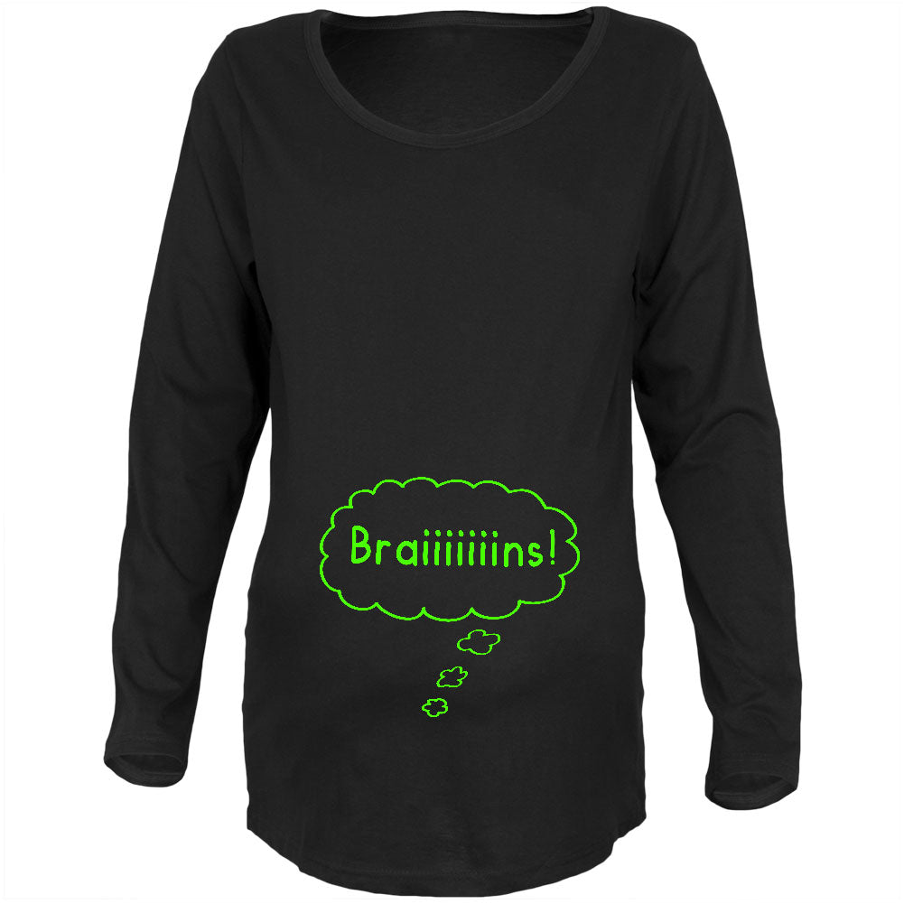 Speech Bubble ZomBaby Zombie Black Maternity Soft Long Sleeve T-Shirt Maternity Long Sleeve T-Shirts Old Glory 2XL Black