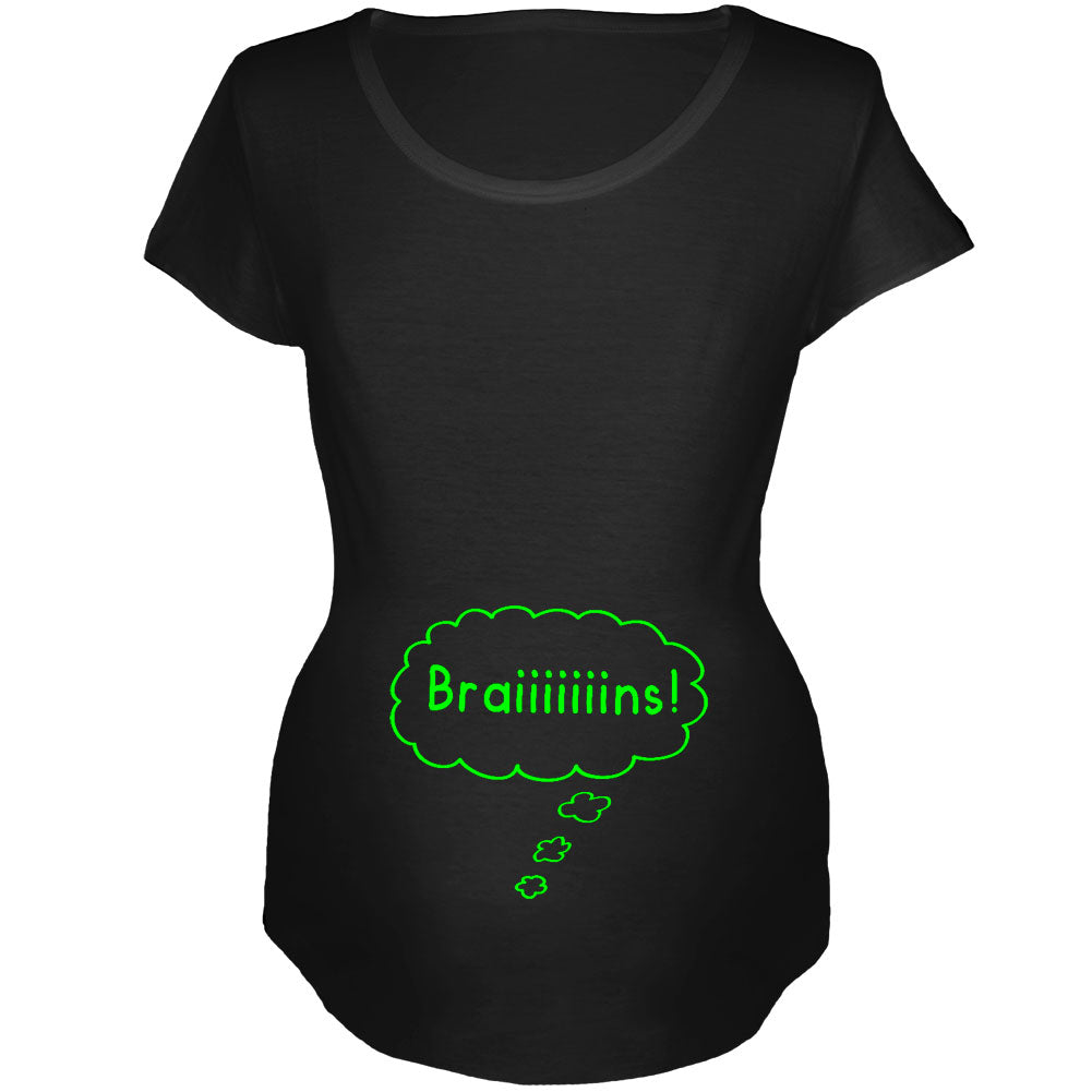 Speech Bubble ZomBaby Zombie Black Maternity Soft T-Shirt Maternity T-Shirts Old Glory 2XL Black