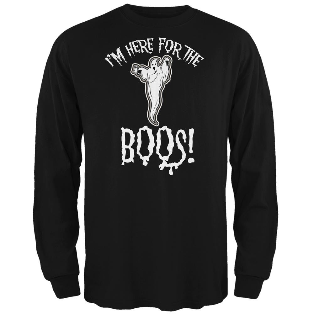 Halloween I'm Here For The Boos Black Adult Long Sleeve T-Shirt Men's Long Sleeves Old Glory 2XL Black