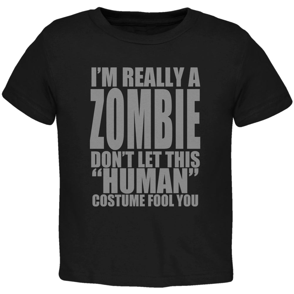 Halloween Human Zombie Costume Black Toddler T-Shirt Toddler T-Shirts Old Glory 2T Black