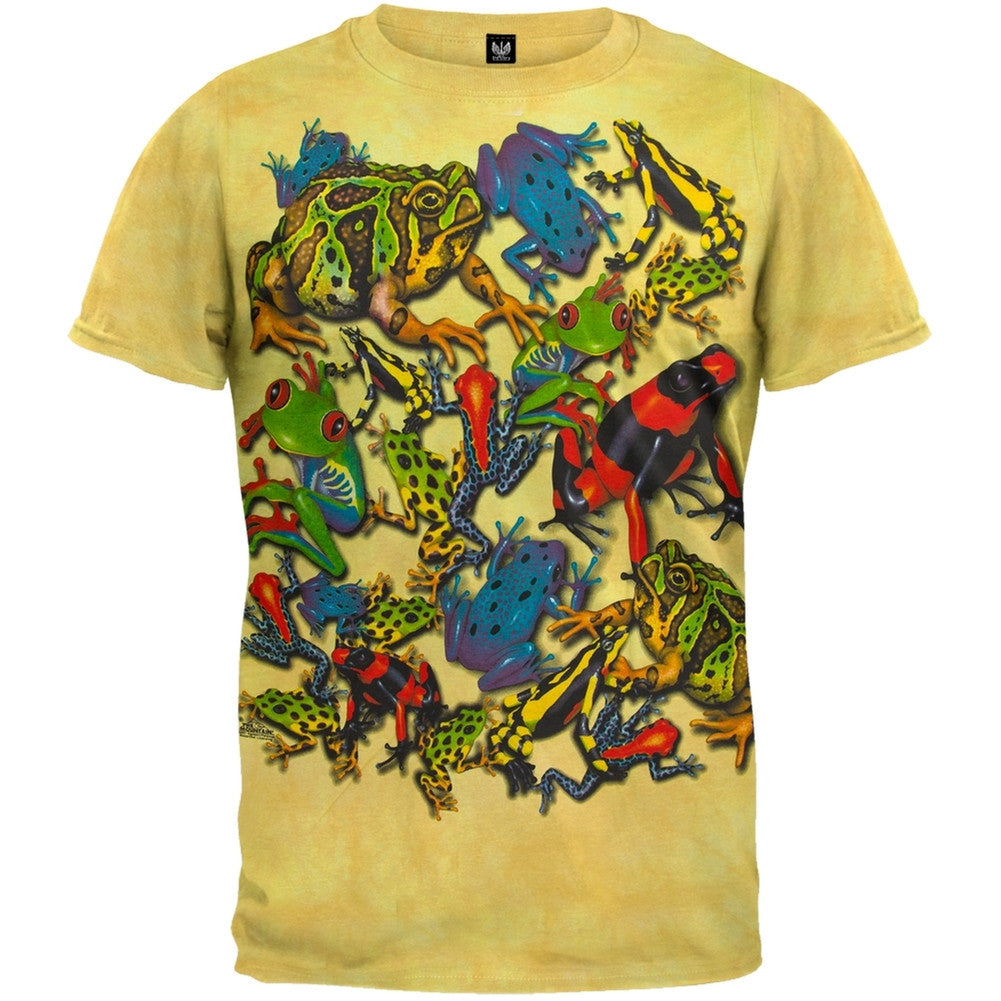 Frog Collage T-Shirt Men's T-Shirts Old Glory 2XL Yellow