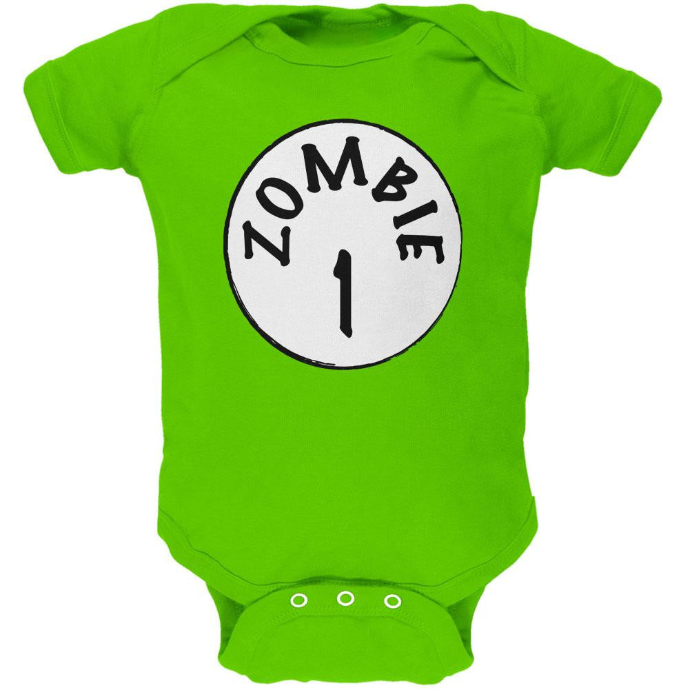 Halloween Zombie 1 One Costume Apple Green Soft Baby One Piece Baby One Piece Old Glory 0-3M Green