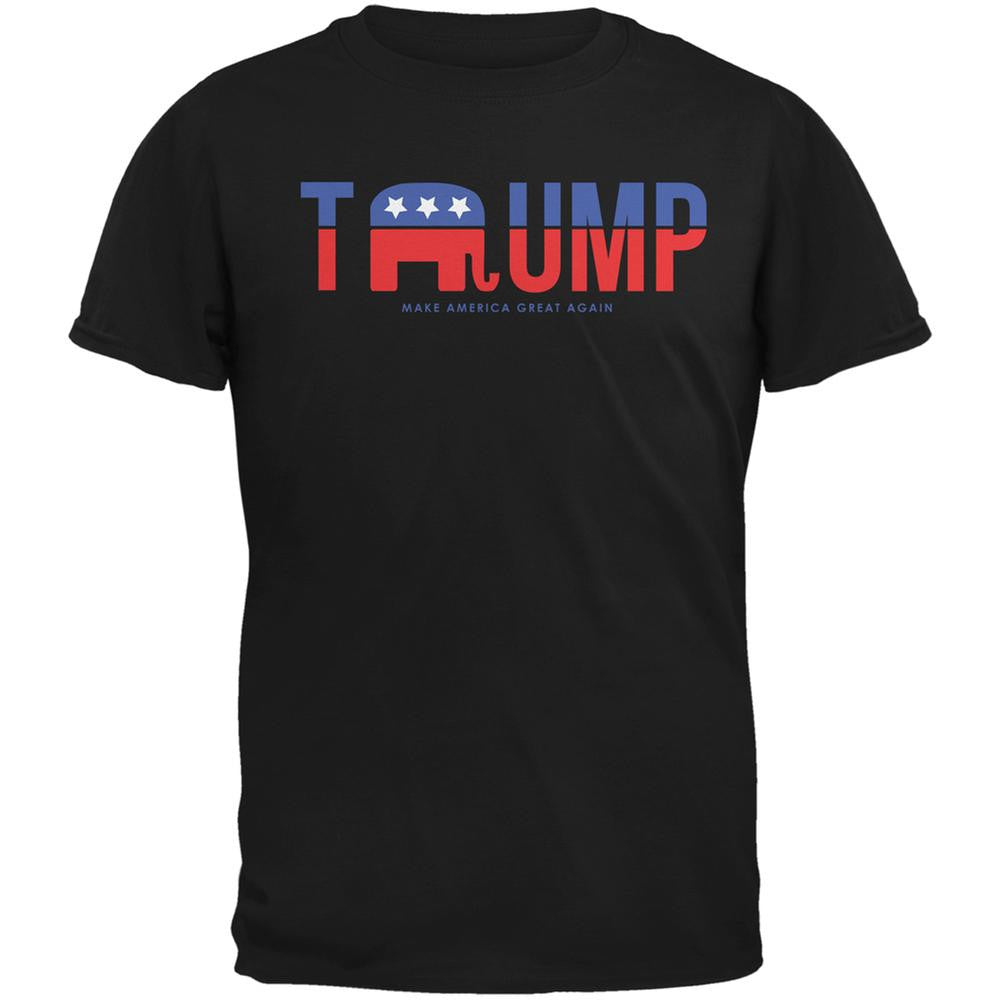 Election 2016 Trump Make America Great Again Black Adult T-Shirt Men's T-Shirts Old Glory 2XL Black