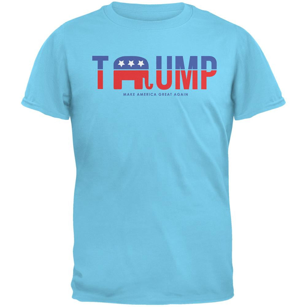 Election 2016 Trump Make America Great Again Sky Adult T-Shirt Men's T-Shirts Old Glory 2XL Blue