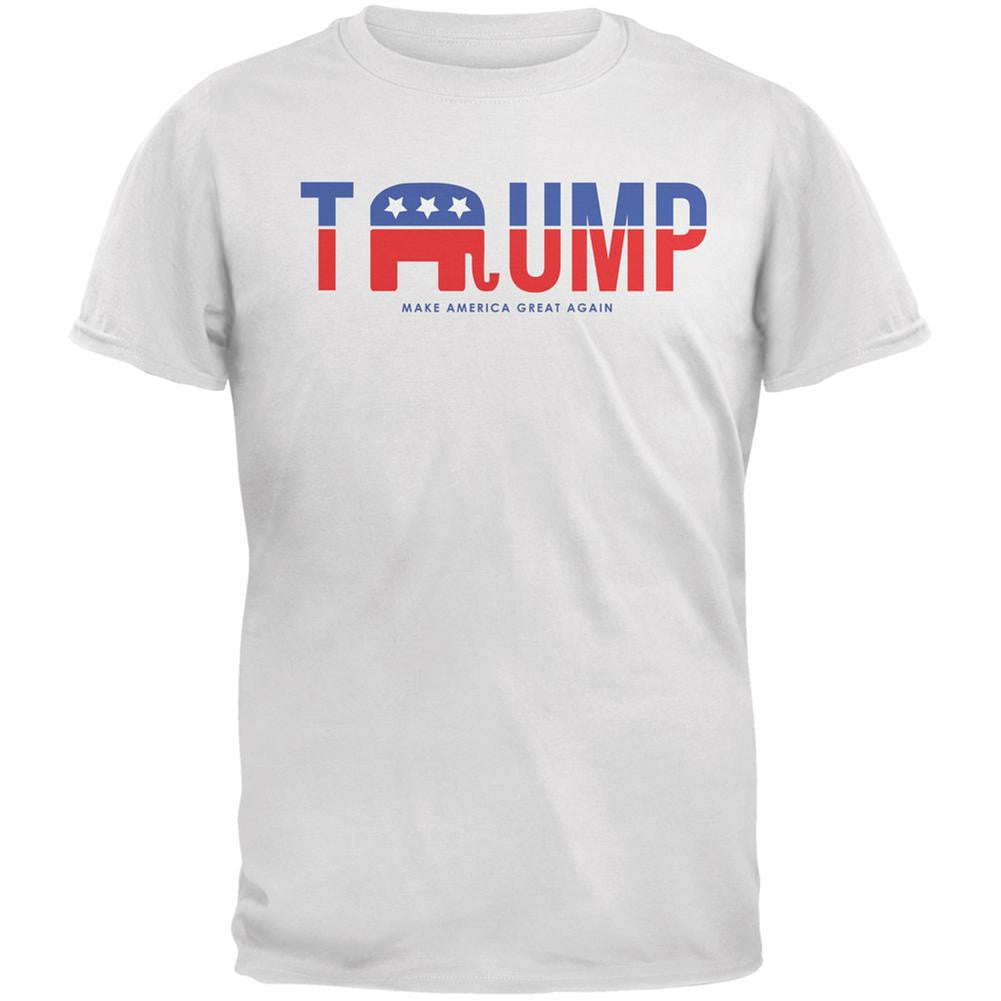 Election 2016 Trump Make America Great Again White Adult T-Shirt Men's T-Shirts Old Glory 2XL White