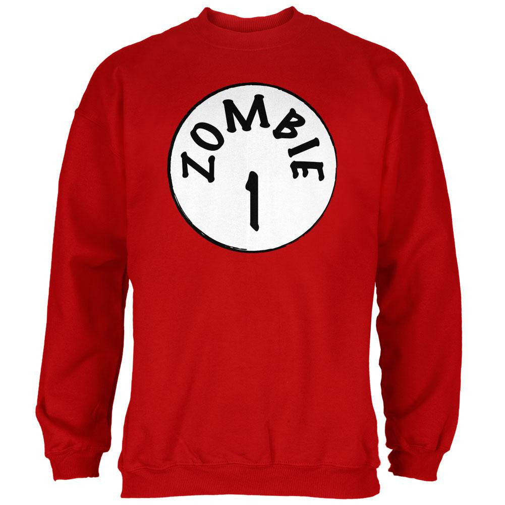 Halloween Zombie 1 One Costume Red Adult Sweatshirt Men's Sweatshirts Old Glory 2XL Red