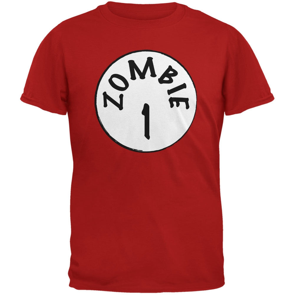 Halloween Zombie 1 One Costume Red Adult T-Shirt Men's T-Shirts Old Glory 2XL Red