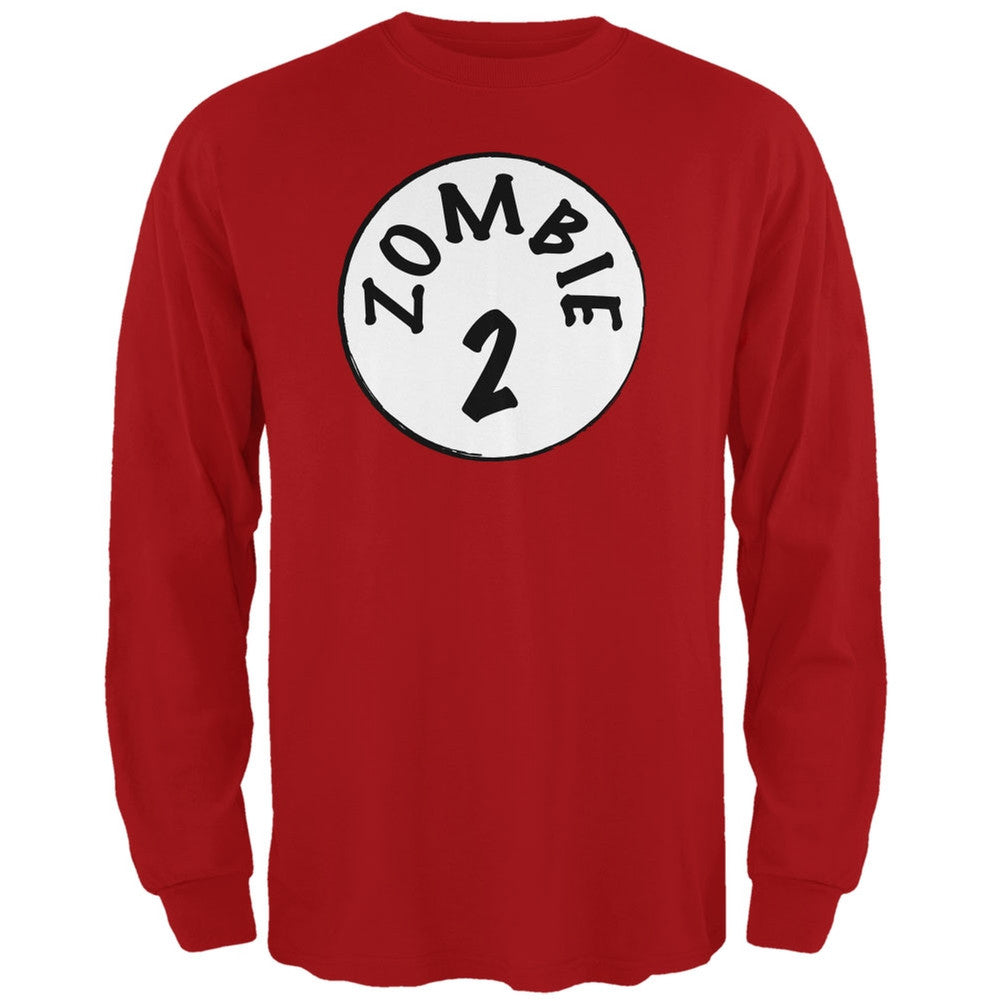 Halloween Zombie 2 Two Costume Red Adult Long Sleeve T-Shirt Men's Long Sleeves Old Glory 2XL Red