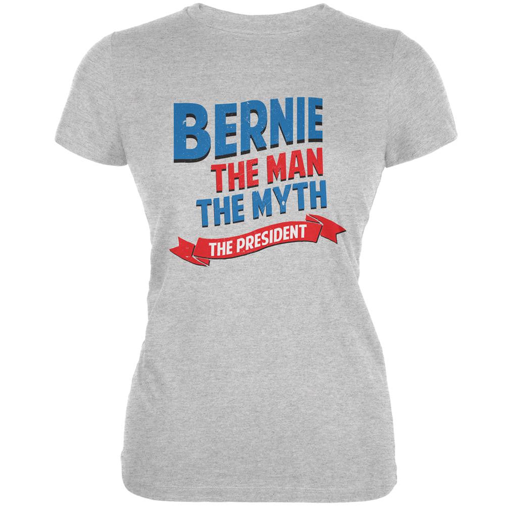 Election 2016 Bernie The Man The Myth Grey Juniors Soft T-Shirt Juniors T-Shirts Old Glory 2XL Grey