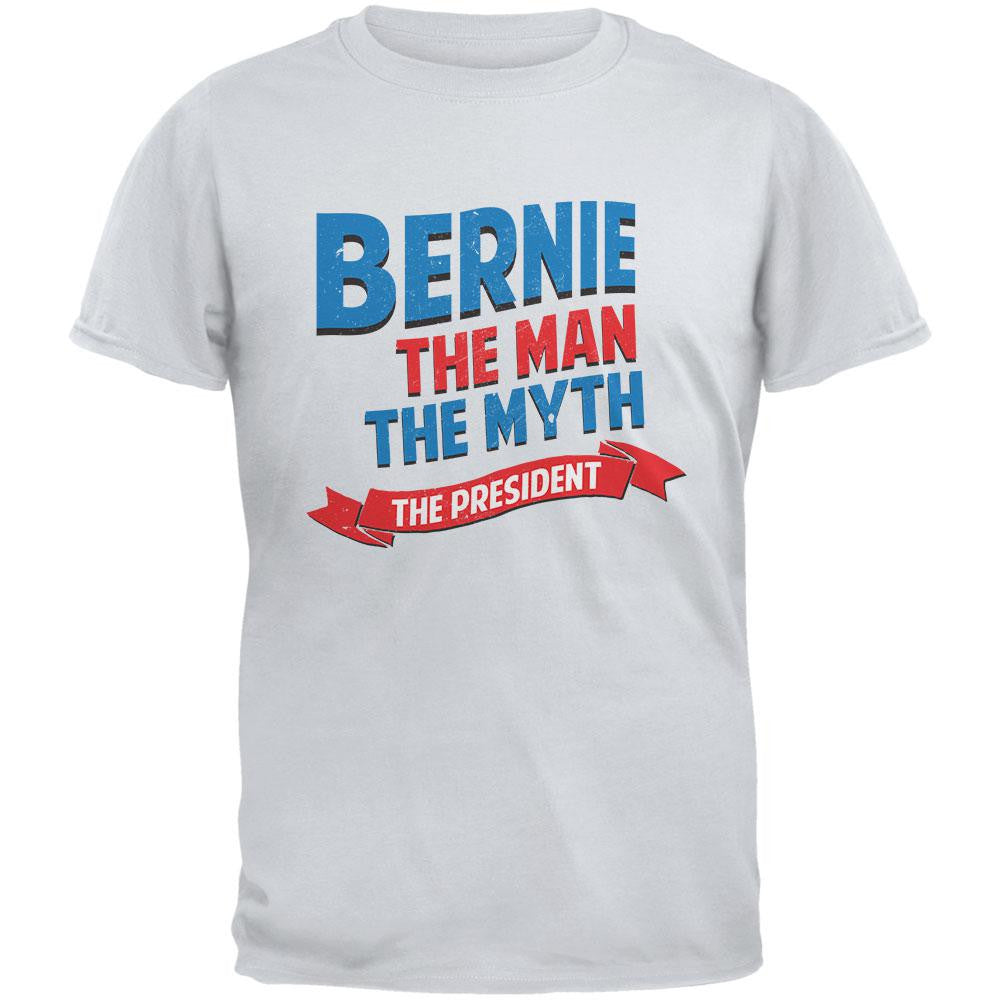 Election 2016 Bernie The Man The Myth Ice Gray Adult T-Shirt Men's T-Shirts Old Glory 2XL Grey