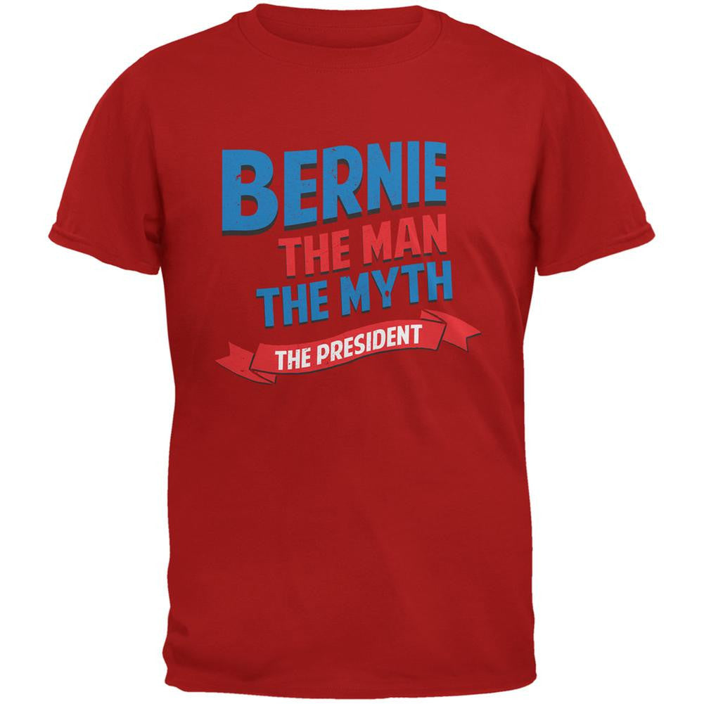 Election 2016 Bernie The Man The Myth Red Adult T-Shirt Men's T-Shirts Old Glory 2XL Red