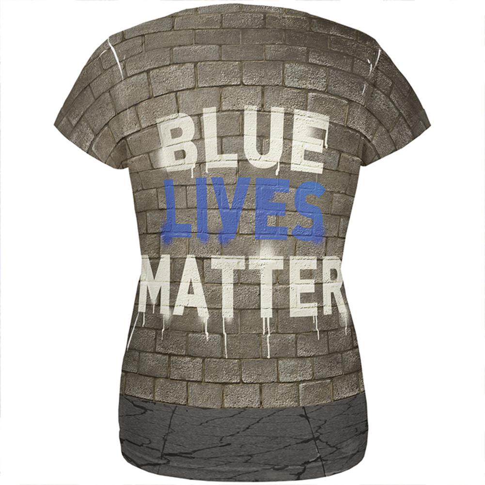 Blue Lives Matter All Over Womens T-Shirt Women's T-Shirts Old Glory
