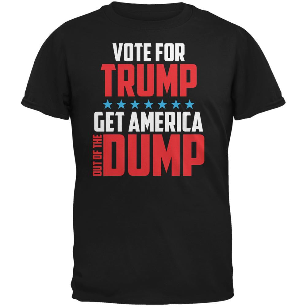Election 2016 America In The Dump Vote For Trump Black Adult T-Shirt Men's T-Shirts Old Glory 2XL Black