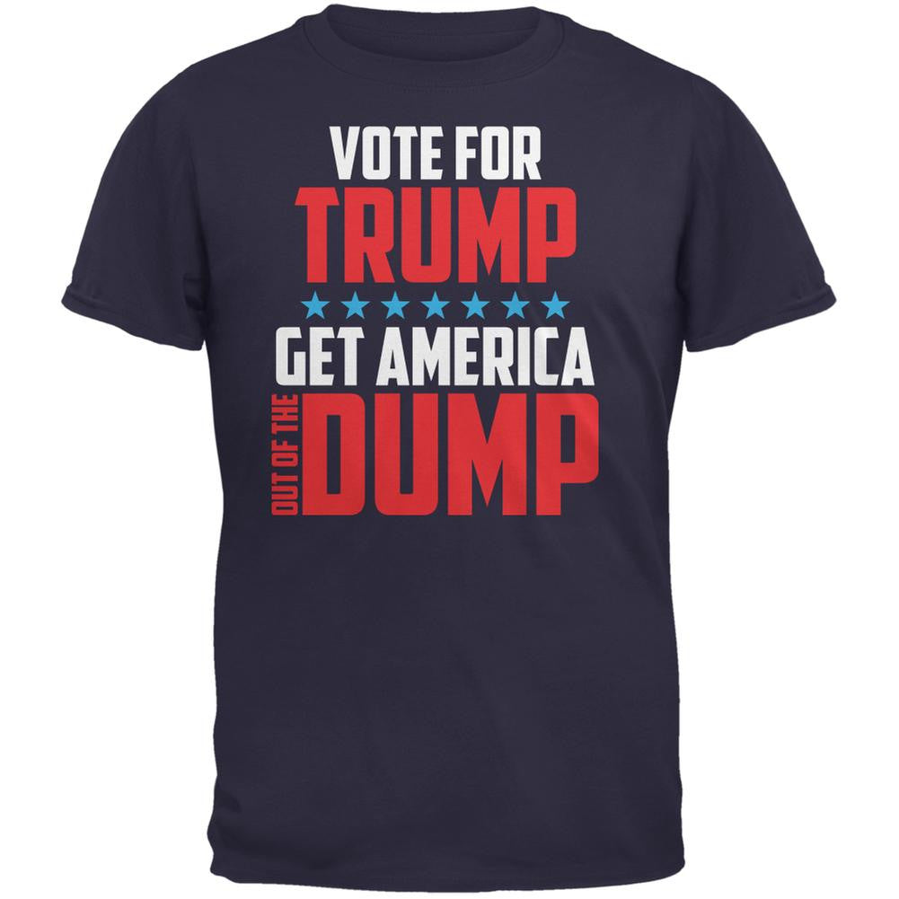 Election 2016 America In The Dump Vote For Trump Navy Adult T-Shirt Men's T-Shirts Old Glory 2XL Blue