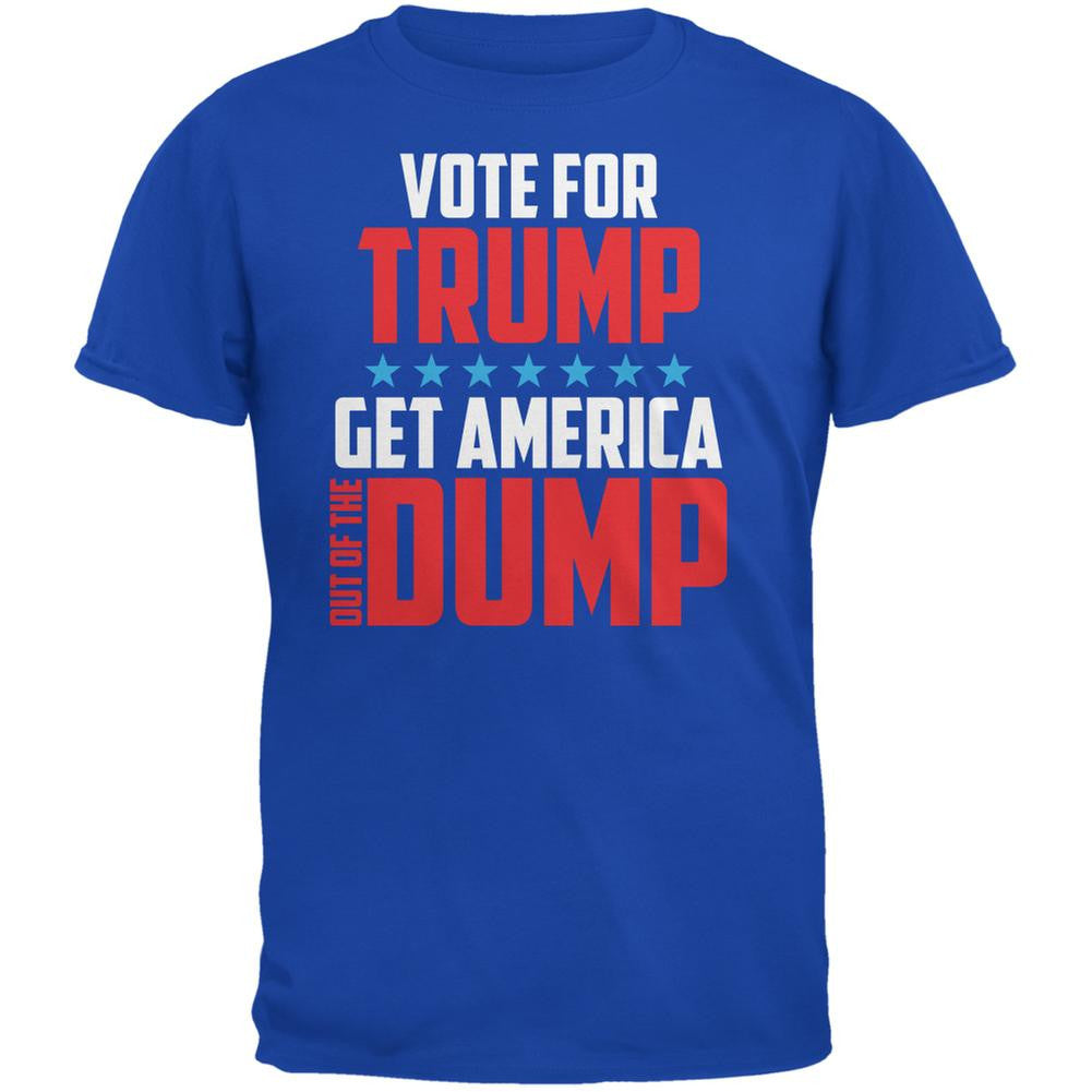 Election 2016 America In The Dump Vote For Trump Royal Adult T-Shirt Men's T-Shirts Old Glory 2XL Blue