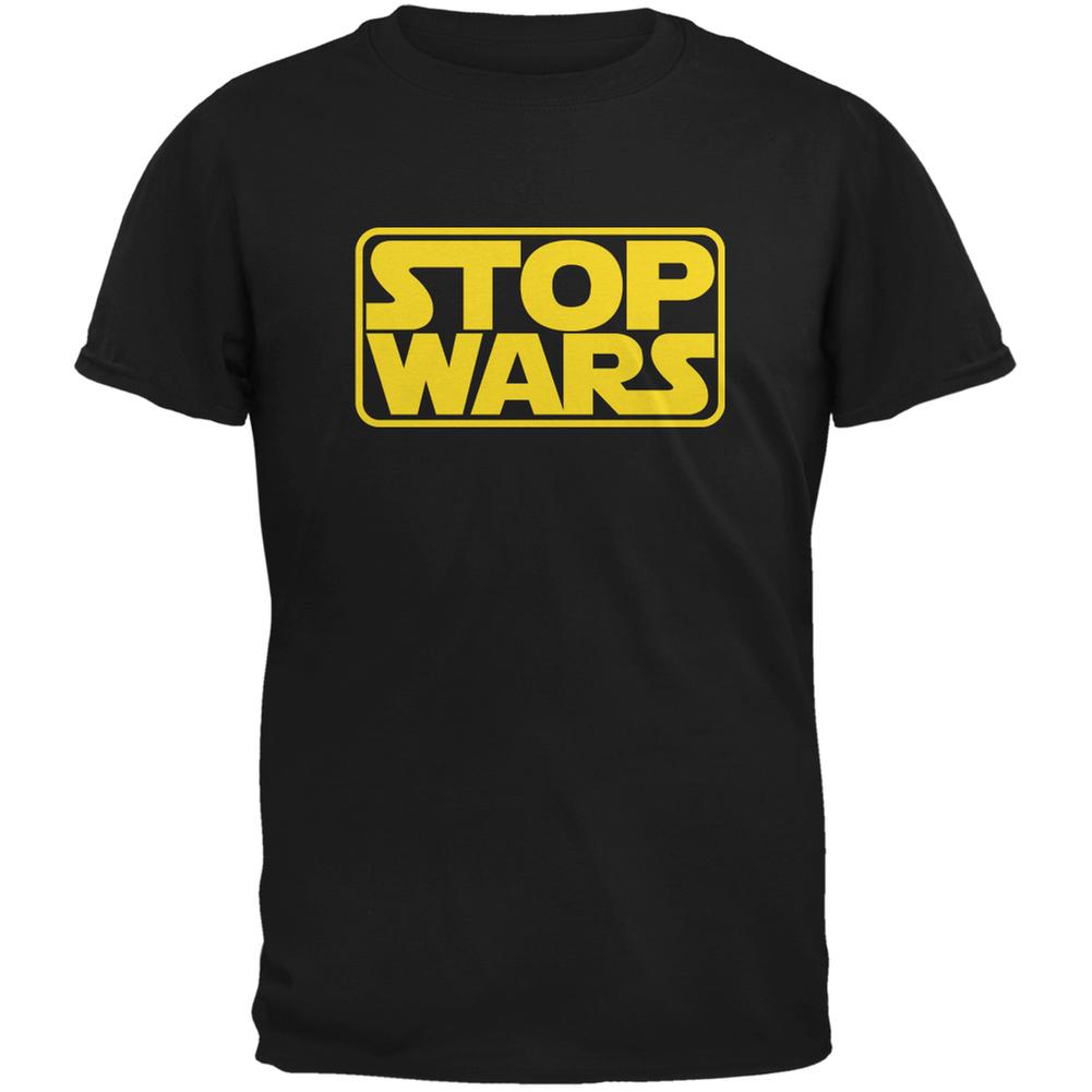 Stop Wars Black Adult T-Shirt Men's T-Shirts Old Glory 2XL Black