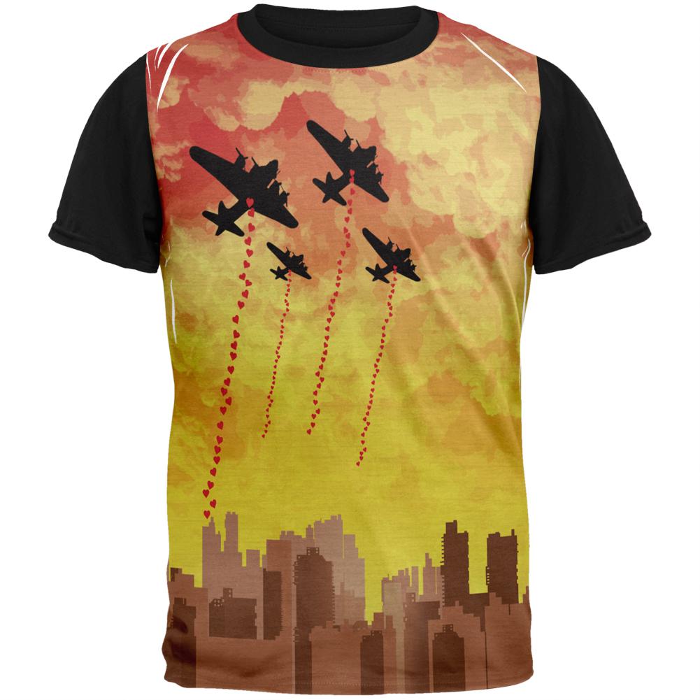 Love Bomb Adult Black Back T-Shirt Men's T-Shirts Old Glory LG Multi