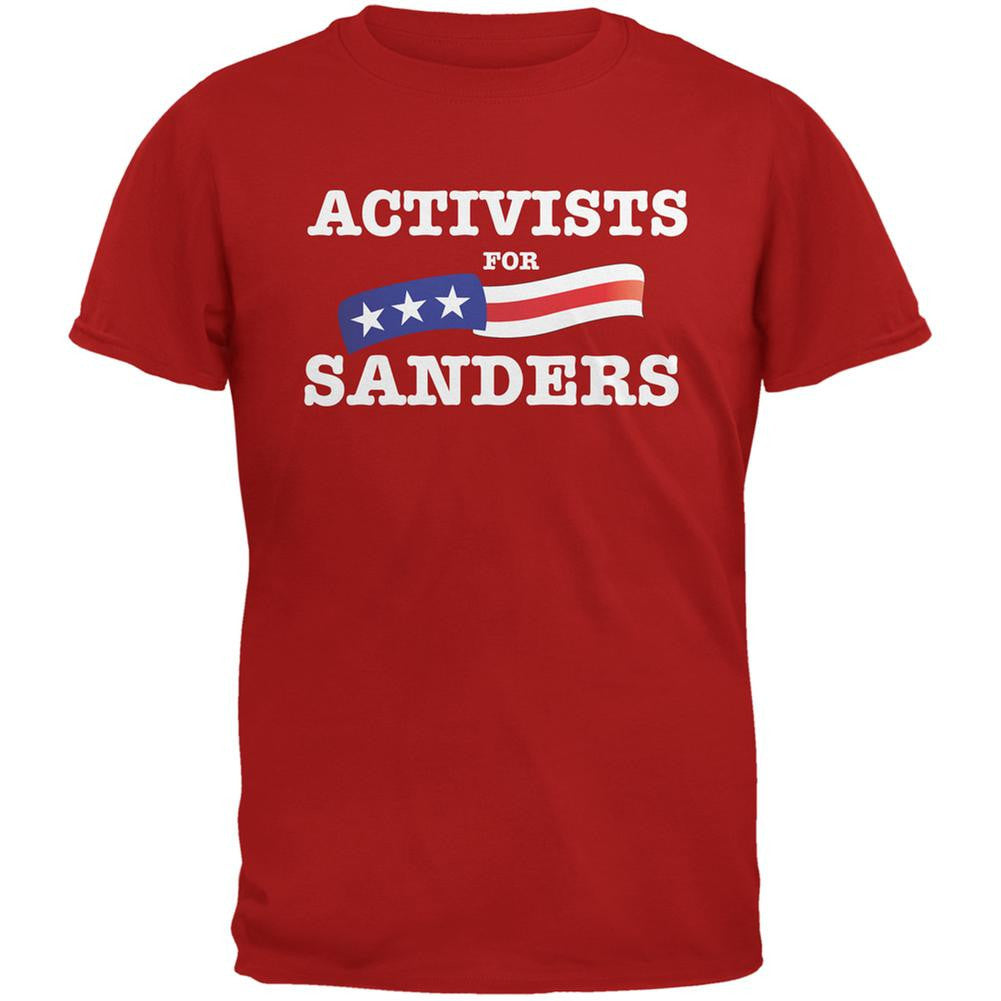 Election 2016 Activists For Sanders Red Adult T-Shirt Men's T-Shirts Old Glory 2XL Red